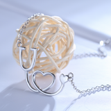 Medical Stethoscope Heart Pendant Necklace - 925 Sterling Silver - Owl J
 - 5
