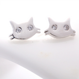 Cat Face Earrings - 925 Sterling Silver - Owl J
 - 2