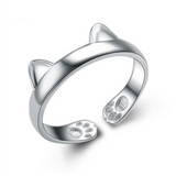 Cute Cat Paws Ring - 925 Sterling Silver - Owl J
 - 3