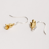 Golden Rose Earrings - 925 Sterling Silver - Owl J
 - 4