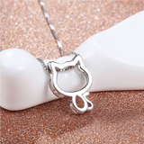 Lucky Cat Necklace - 925 Sterling Silver - Owl J
 - 3