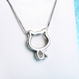 Lucky Cat Necklace - 925 Sterling Silver - Owl J
 - 2