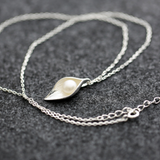 Morning Dew On Leaf Necklace - 925 Sterling Silver - Owl J
 - 2