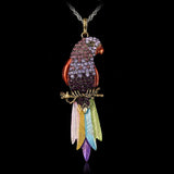 Retro Rhinestone Parrot Necklace - Owl J
 - 5