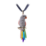 Retro Rhinestone Parrot Necklace - Owl J
 - 14