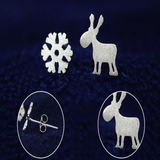 Christmas Reindeeer Snowflake Earrings  - 925 Sterling Silver - Owl J
 - 2