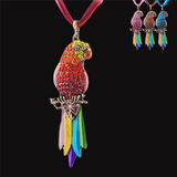 Retro Rhinestone Parrot Necklace - Owl J
 - 8