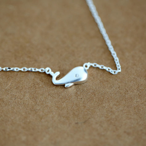 Silver Whale Necklace  - 925 Sterling Silver - Owl J
 - 1