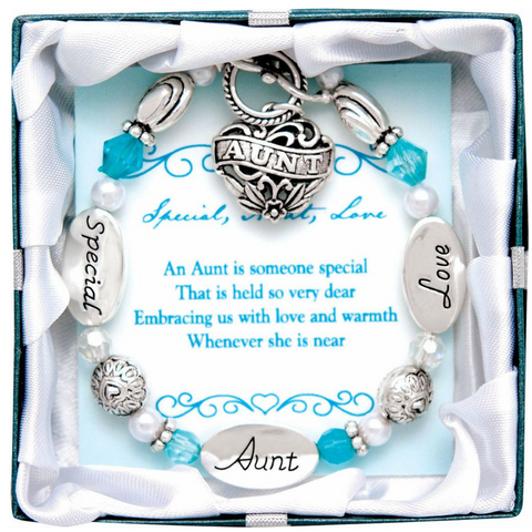 Gift for Aunt, Aunt Christmas Gift, Personalized Charm Bracelet, Niece to  Aunt Gift, Womens Jewelry, Birthstone Bracelet, Initial Bracelet,