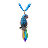 Retro Rhinestone Parrot Necklace - Owl J
 - 10