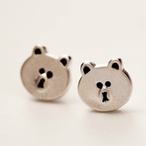 Funny Bear Earrings - 925 Sterling Silver - Owl J
 - 1