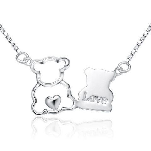 Bear Lovers Necklace - 925 Sterling Silver - Owl J
 - 1