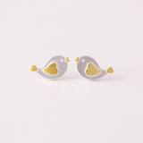 Love Birds Earrings - 925 Sterling Silver - Owl J
 - 1
