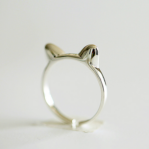 Kitty Cat Ears Ring - 925 Sterling Silver - Owl J
 - 1
