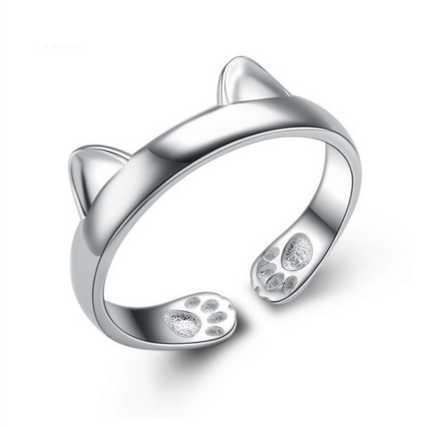 Cute Cat Paws Ring - 925 Sterling Silver - Owl J
 - 3