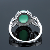 Green Chrysoprase Ring - 925 Sterling Silver - Owl J
 - 4
