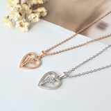 Heart Caduceus Necklace - 925 Sterling Silver - Owl J
 - 2