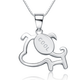 Cool Dog Necklace - 925 Sterling Silver - Owl J
 - 1