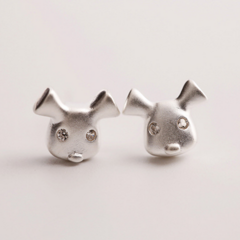 Happy Dog Earrings - 925 Sterling Silver - Owl J
 - 1