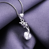 Jumping Dolphin Necklace  - 925 Sterling Silver - Owl J
 - 3
