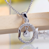 Double Fish Pendant Necklace  - 925 Sterling Silver - Owl J
 - 2