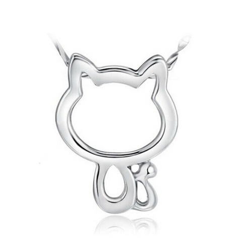 Lucky Cat Necklace - 925 Sterling Silver - Owl J
 - 1
