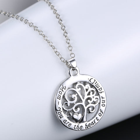 Mom Heart Family Tree Necklace - Owl J
 - 1