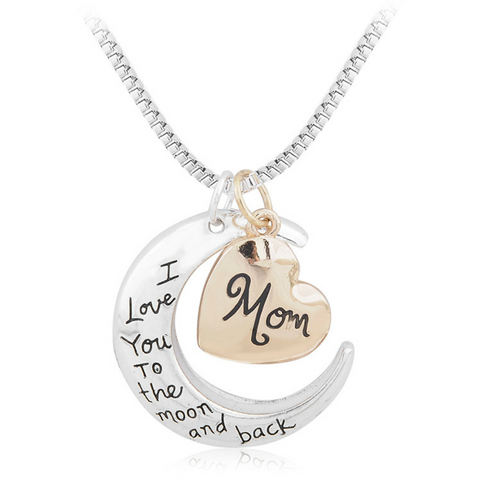 I Love You To The Moon And Back Mom Necklace - Owl J
 - 1