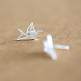 Origami Crane Stud Earrings  - 925 Sterling Silver - Owl J
 - 3