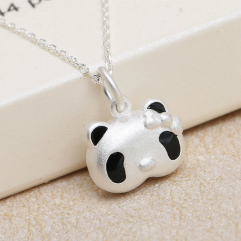 Cute 3D Panda Pendant Necklace - 925 Sterling Silver - Owl J
 - 1