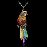 Retro Rhinestone Parrot Necklace - Owl J
 - 6