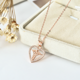 Heart Caduceus Necklace - 925 Sterling Silver - Owl J
 - 7